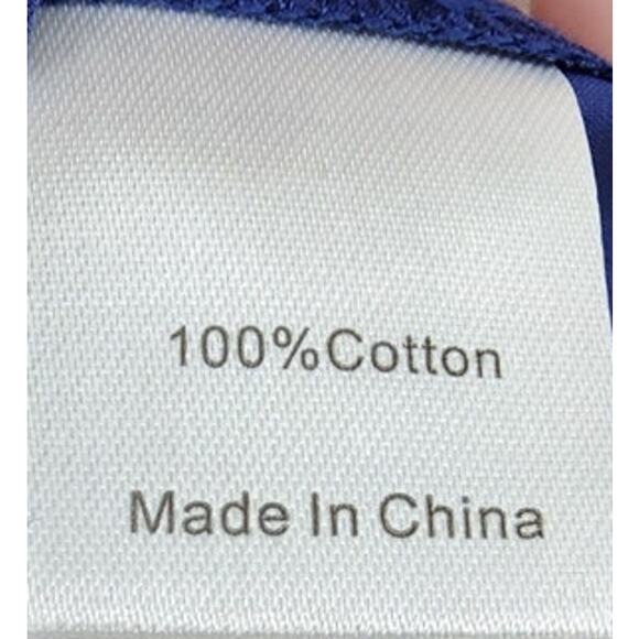 EUC Tuckernuck Navy‎ Blue White Trimmed Connor Blouse Size Medium - Picture 11 of 11